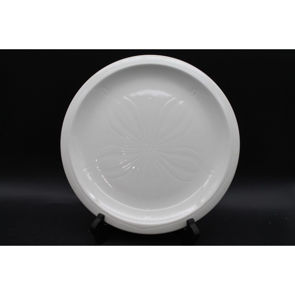 Franciscan Sea Sculptures Sand Dollar 10.5" Dinner Plate White USA Embossed